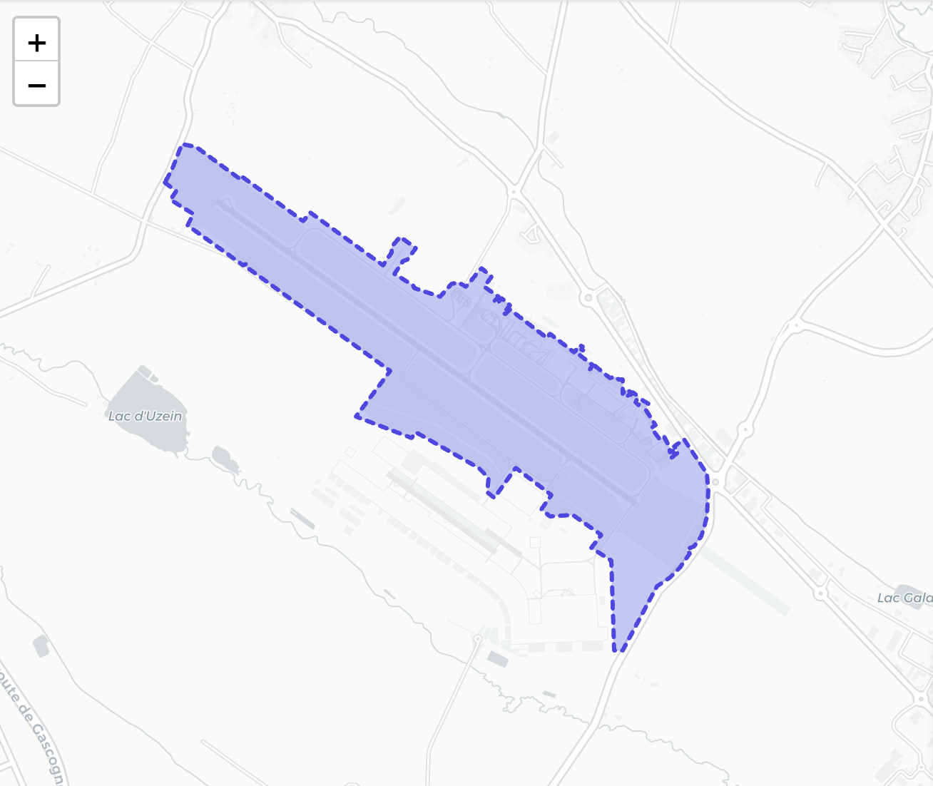 The Open Street Map polygon representing the Airport of Pau (France).