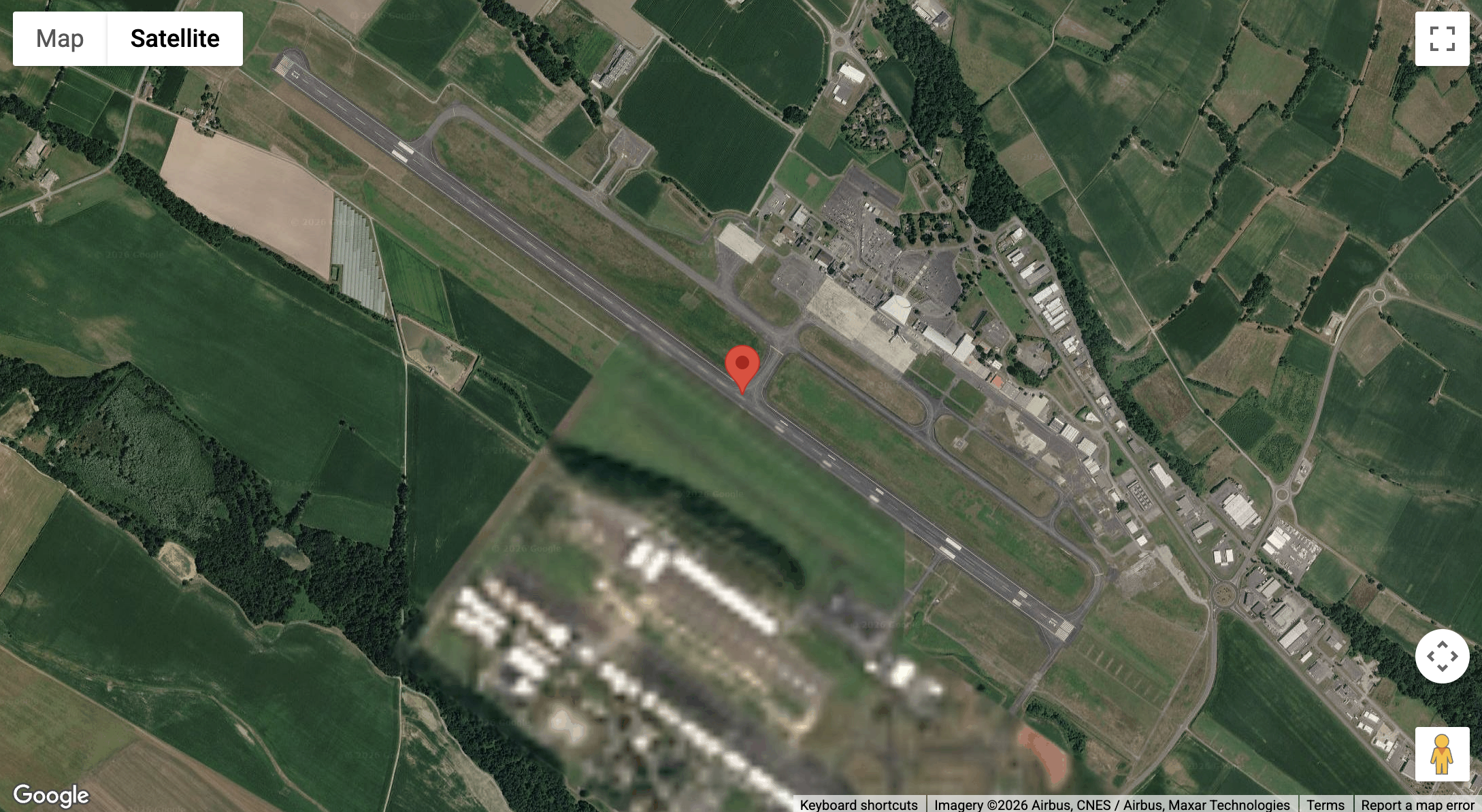 A satellite image of the airport, Pau (France)